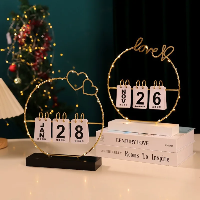 

Modern Simple Wooden Calendar Flip Page Listing Perpetual Calendar Bedroom Desk Decorated With Holiday Gifts Desk Calendar