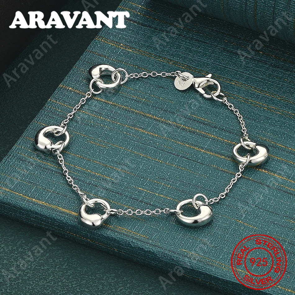 925 Sterling Silver Hollow Chain Bracelet With Five Shrimp Clasp - A Fresh And Elegant Design For Women'S Engagement Jewelry
