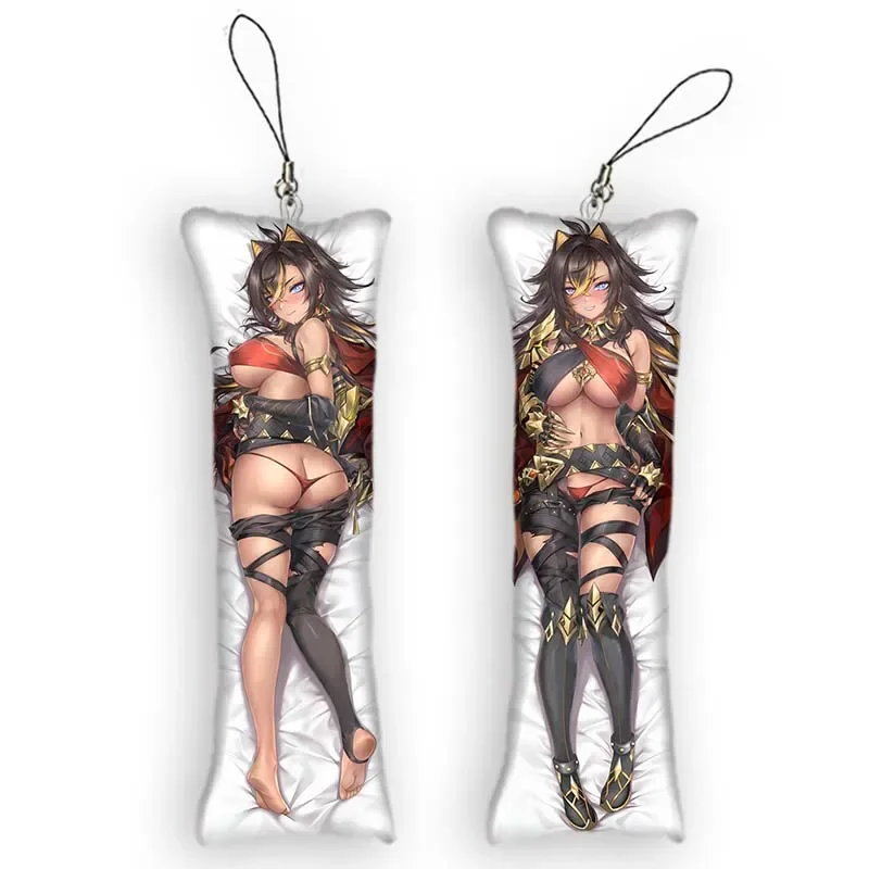 Fashion Genshin Impact Mini Dakimakura Keychain Dehya Cute Anime Key Chain Small Pillow Decor Pendant Otaku Backpack Pend