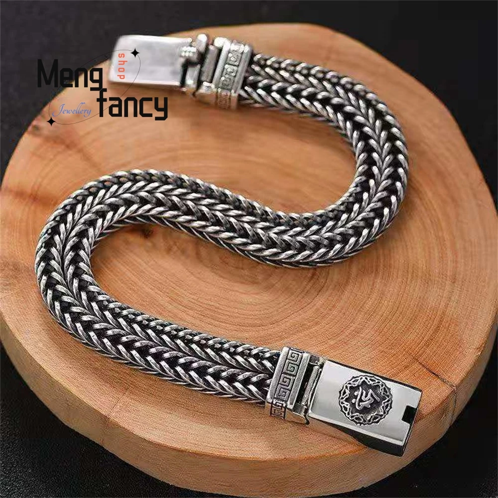 

Men's Hand - Woven Bracelet, Men's Unique Retro Silver - Plated Bracelet Fashion Jewelry Exquisite Best Selling Handicraft Elega