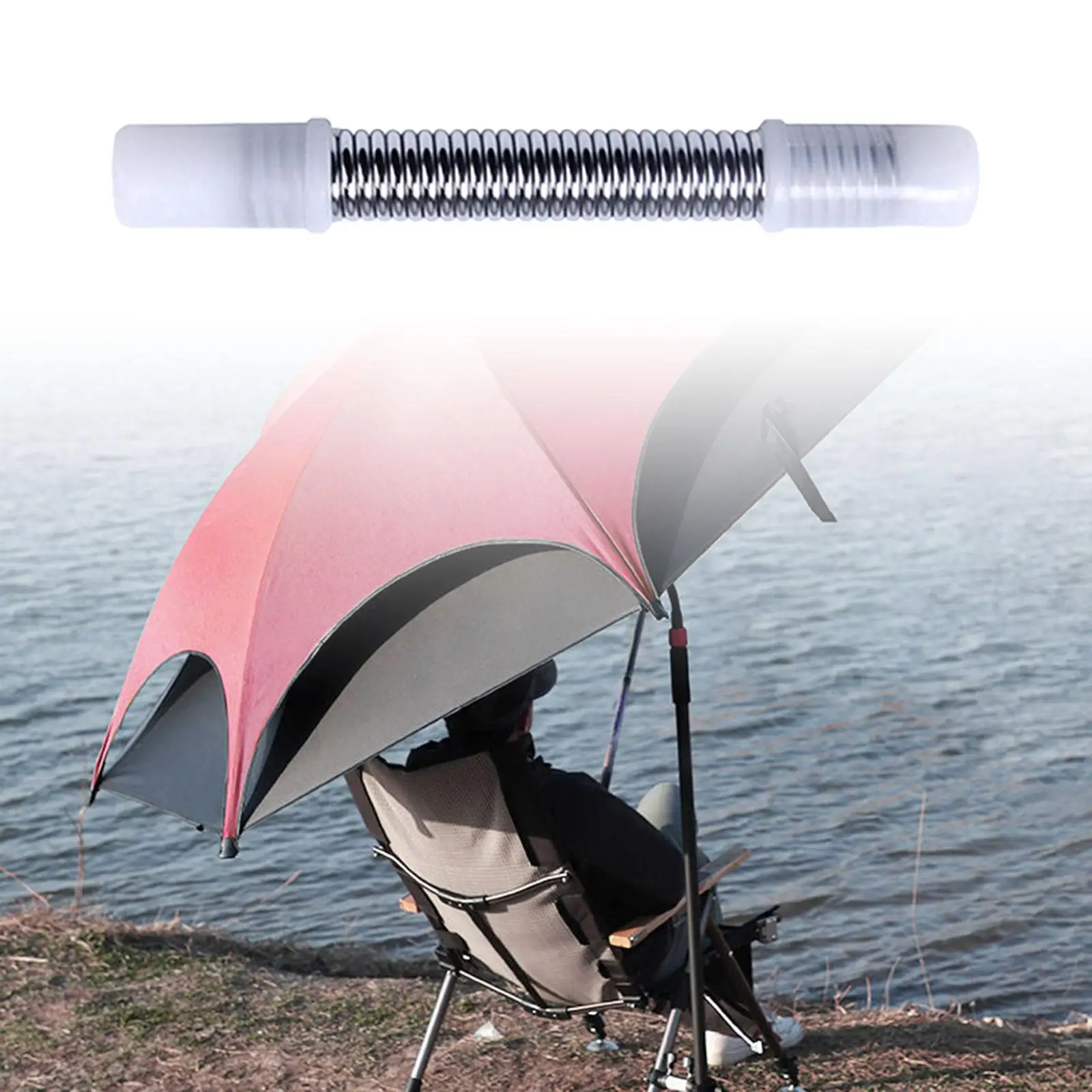 Fishing Umbrella Connector Universal Spring Joint Iron Swivel Mount for 19mm Pole Adapter Support Outdoor Fishing Camping