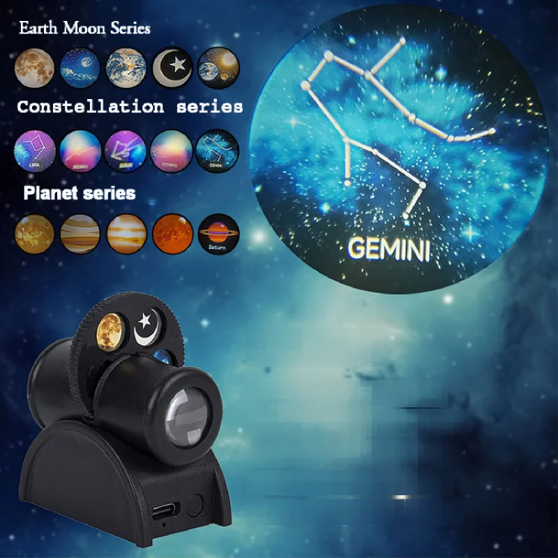 USB قابلة للشحن القمر العارض ضوء الكواكب العارض استبدال المغناطيسي اللاسلكية LED الإبداعية خلفية الضوء المحيط