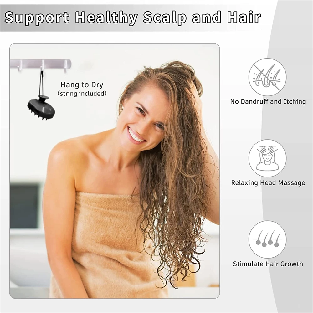 Silicone Shampoo Scalp Hair Massager Head Body Scalp Massage Brush Comb Hair Washing Comb Shower Brush Bath Spa Massage Brush