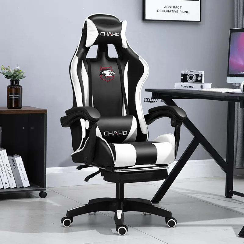 A Hot sale Ready to Ship Custom Gamer Computer Adjustable Silla Racing Lumbar Support Gaming Chair with Footrest and Massage