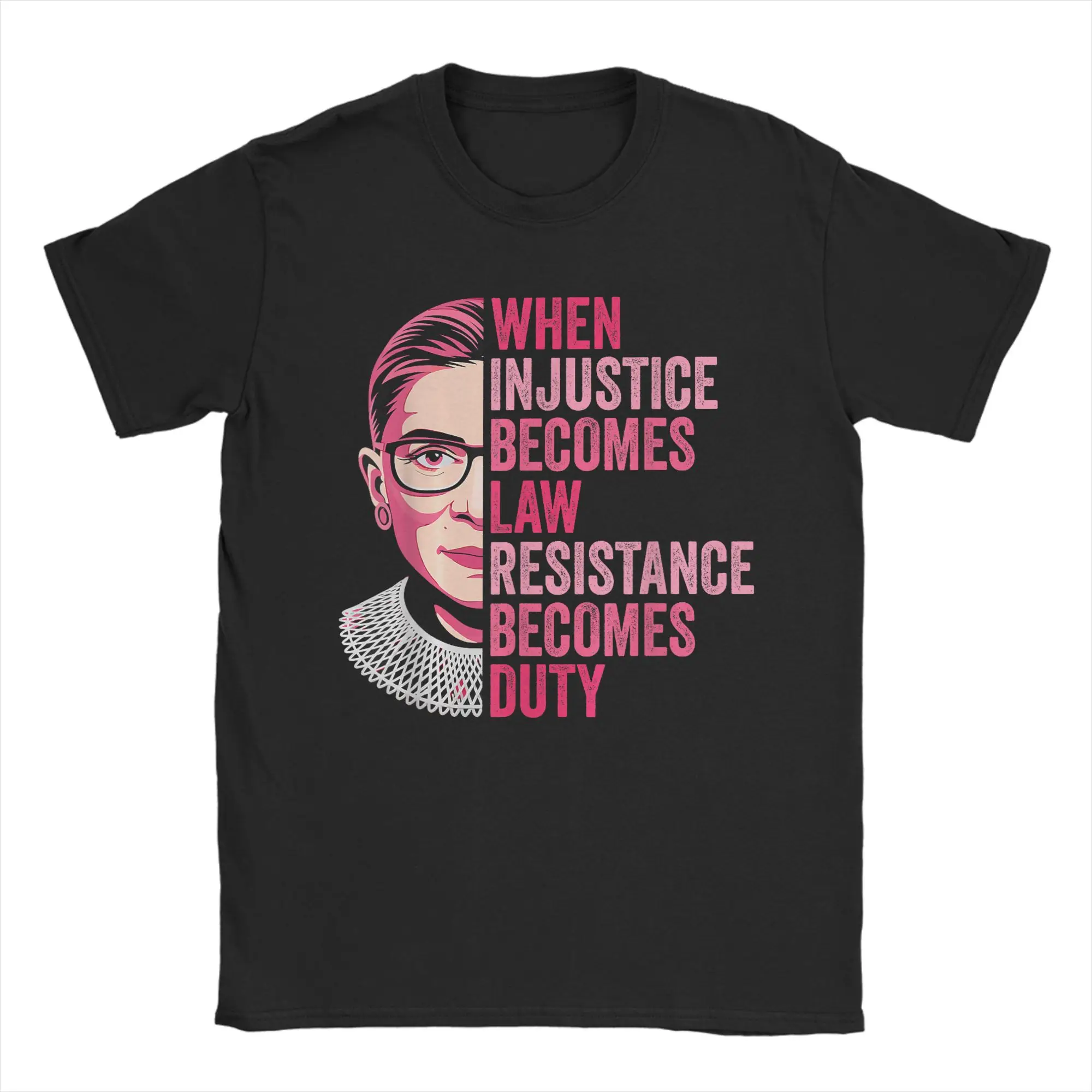 Quand l'injustice devient la loi, la résistance devient un devoir, T-shirt avec citation Rbg, T-shirts d'été 100% coton pour homme