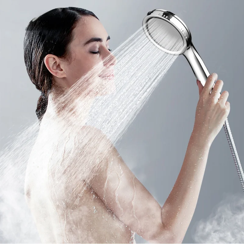 ABS Chrome Shower Head Hydrotherapy Shower Head Bathroom High Pressure Shower Head Water-saving Rain Shower Room Accessories