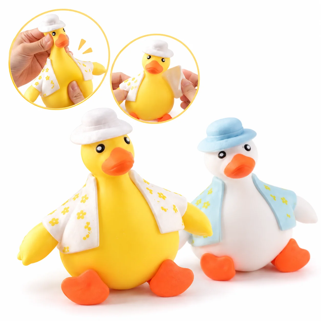 Cute Duck Stretch Squeeze Toy Pulling Decompression Stress Relief Toy Soft Sensory Desk Decoration Gift