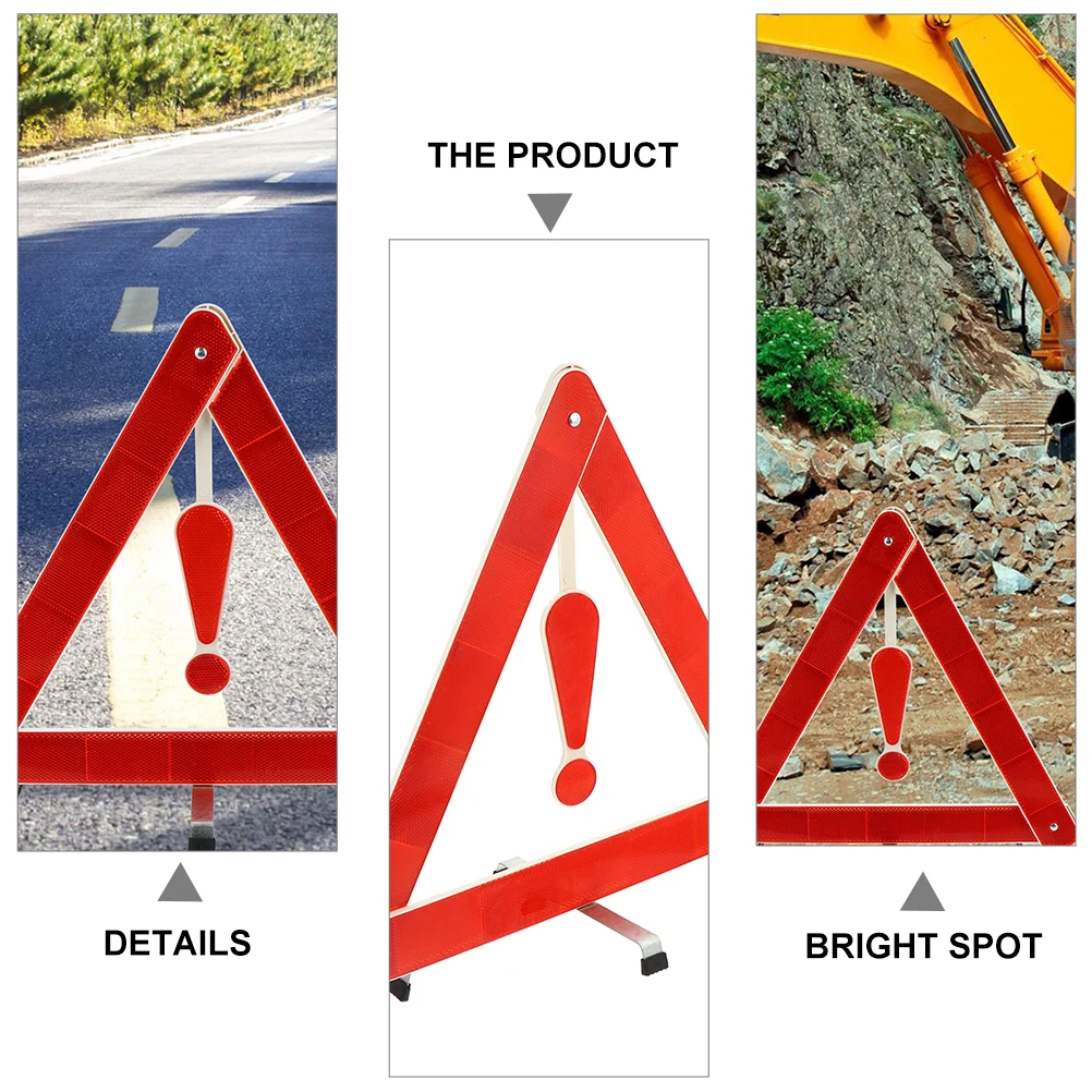 

4pcs Car Warning Signs 39x39cm Triangle Safety Kit Portable Foldable Road Traffic Accessories Reflective