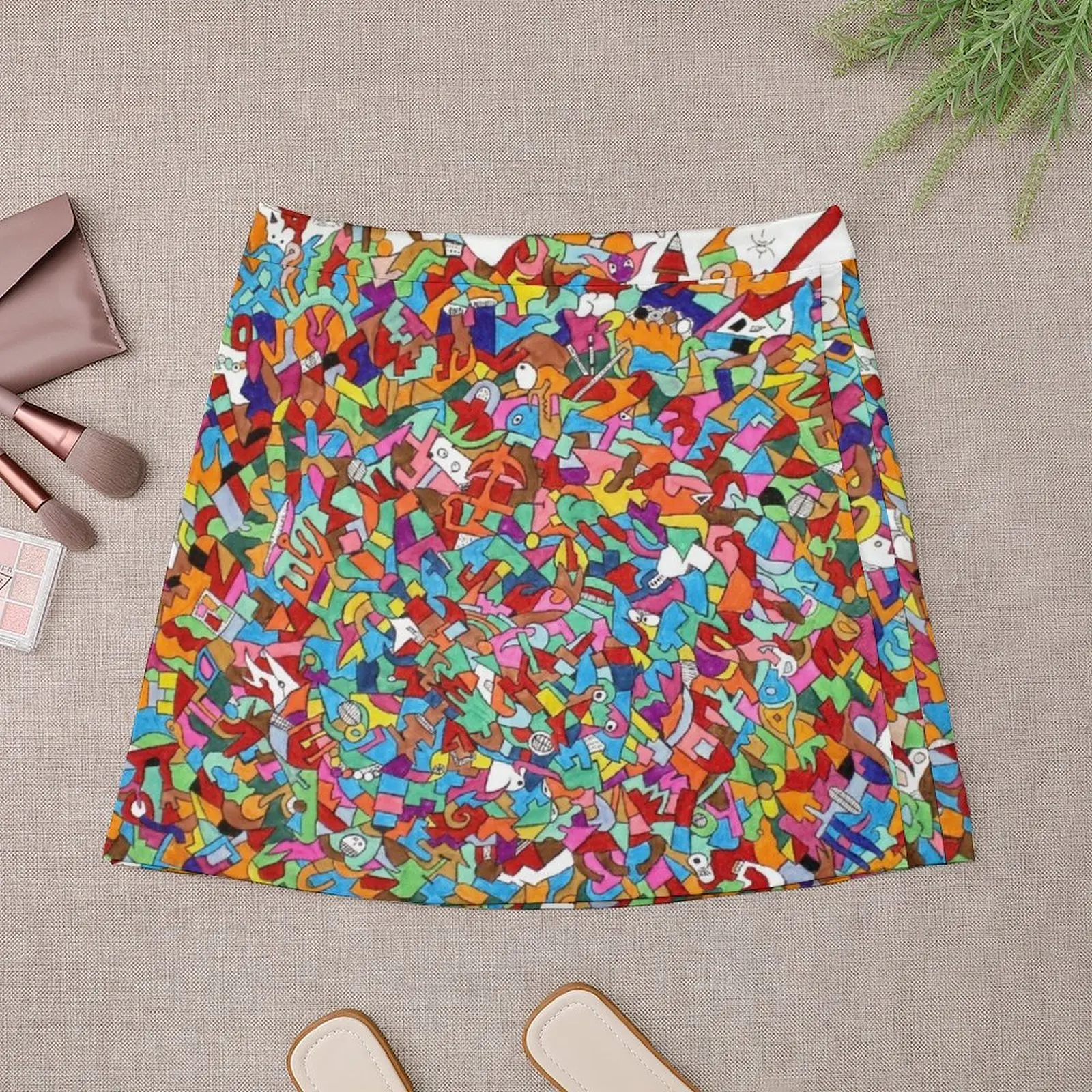 Maniacally Discombobulated - Stream of Consciousness Series Mini Skirt Skirt shorts Woman skirt Mini