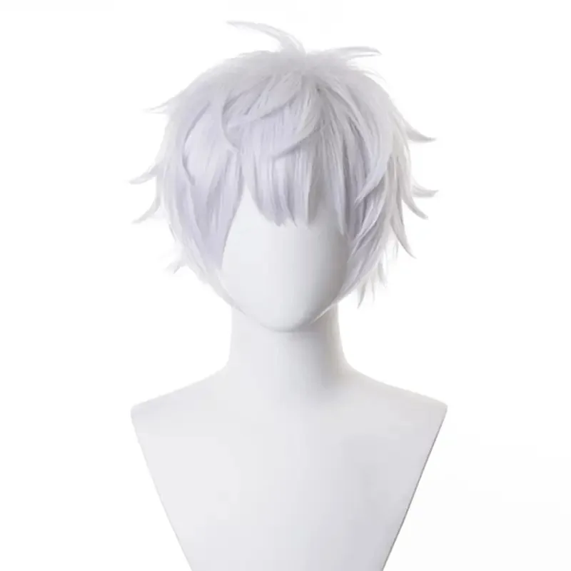 

Short Cosplay Sliver Whtie Wigs Men Anime Costume Halloween Male Wigs for Anime Gojo Satoru Party