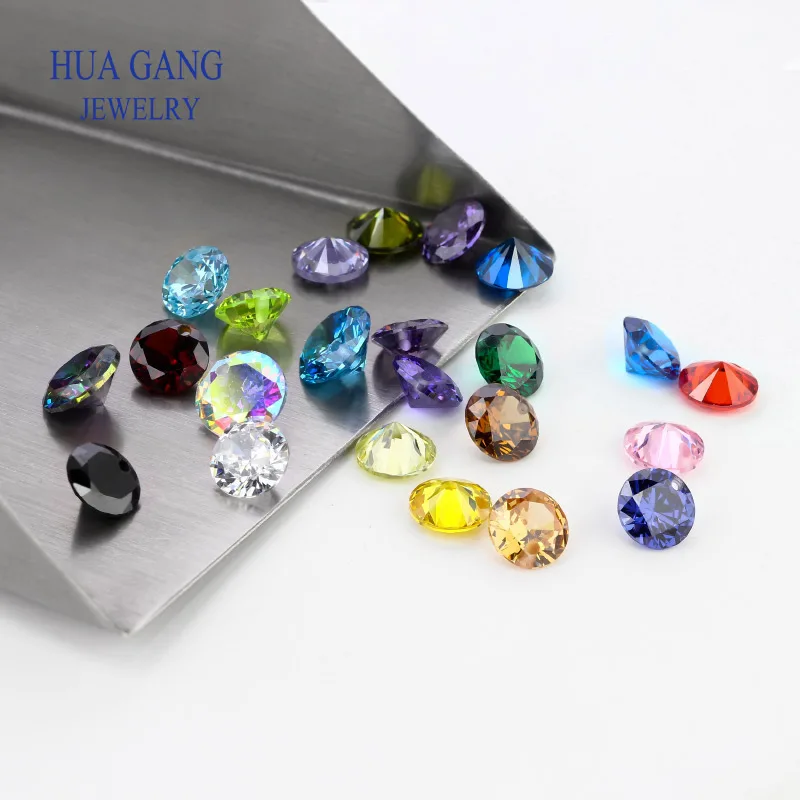 Single Hole Perforated beads Synthetic gems Beads Cubic Zirconia Stones Round Shape Loose For DIY Jewelry Making With Holes CZ