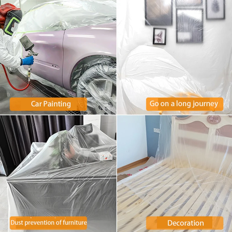 PE Dust-Proof Film Furniture Decoration Shielding Film Wardrobe Bed Sand Dust Cover Cloth Automobile Spraying Protective Film