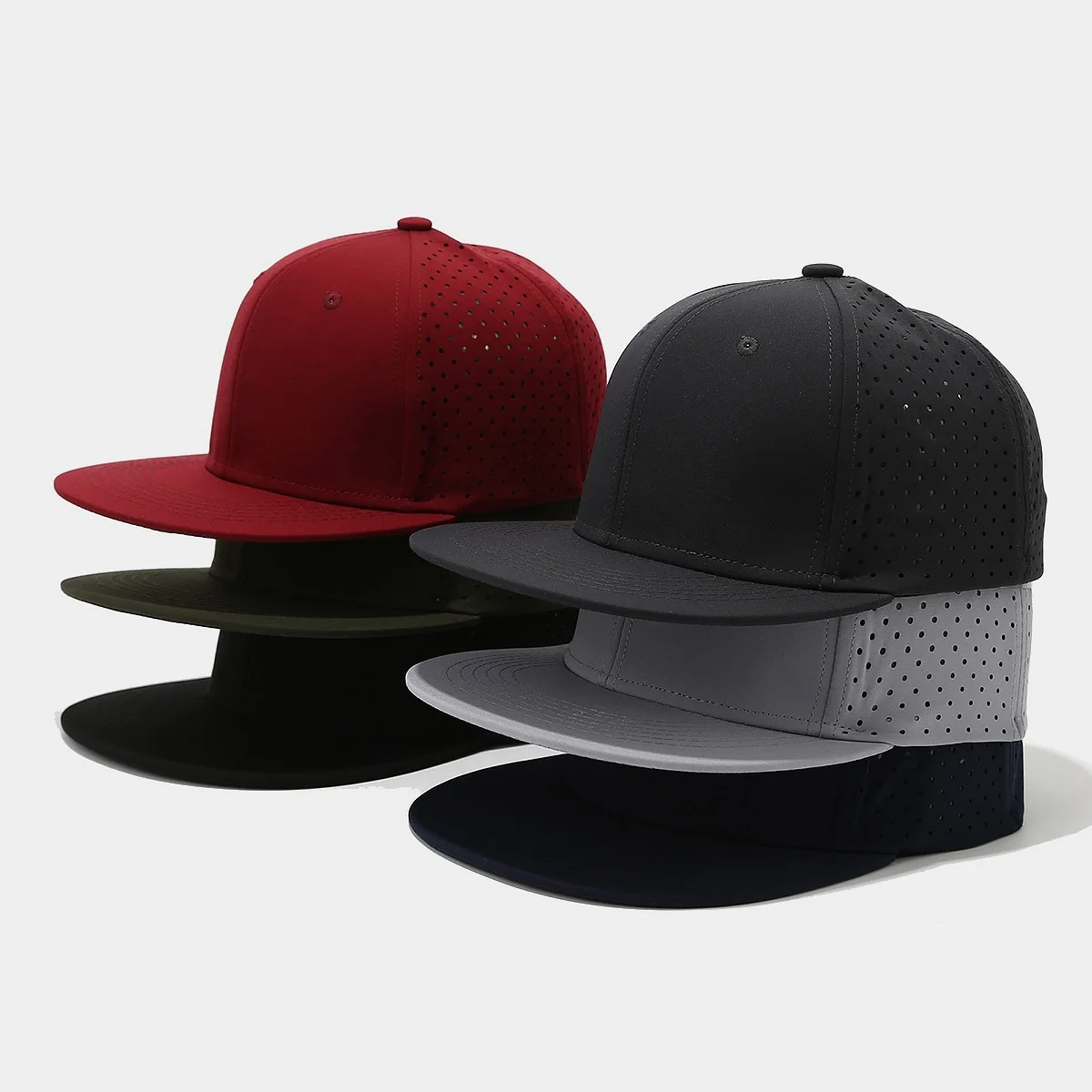 Czapka typu snapback z pełnym zamknięciem i płaskim daszkiem, unisex, hip-hopowa, oddychająca, z siatką, czapki baseballowe męskie i damskie, na zewnątrz, rekreacyjne, regulowane czapki przeciwsłoneczne