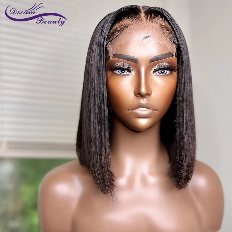 

Bob Wig Human Hair Short Straight Human Hair Wigs For Black Women Glueless Cheap Human Hair Wig 5x5 HD Lace Closure Wig