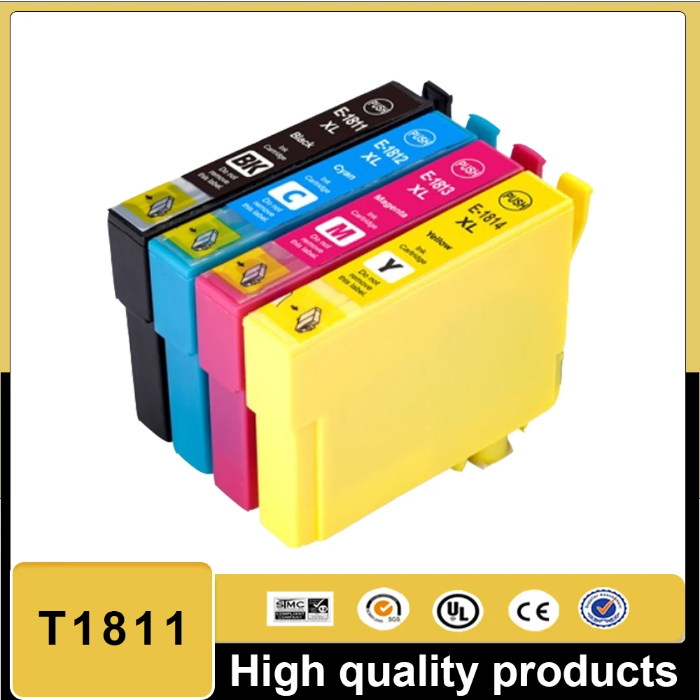 T1811 T1812 T1813 T1814 خرطوشة حبر متوافقة لإبسون XP-30 XP-102 XP-202 XP-205 XP-302 XP-305 XP-402 XP-405 XP-212 طابعة