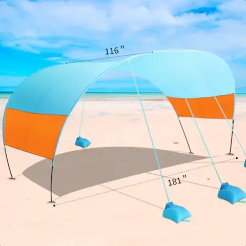 Strandtält Solskydd Strandtält Solskydd Vindsegel Camping Solskydd Bärbart Strandtält Skyddstak Utomhus Strand 10 best sales Sun Shelter-stranden - №5