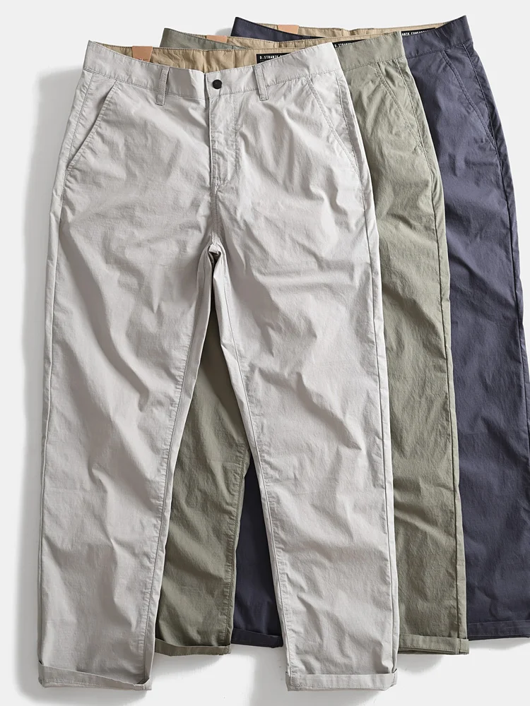 

Весенне-летние тонкие прямые повседневные брюки свободного кроя для активного отдыха, быстросохнущие, легкие, мужские длинные брюки в стиле ретро, рабочая одежда