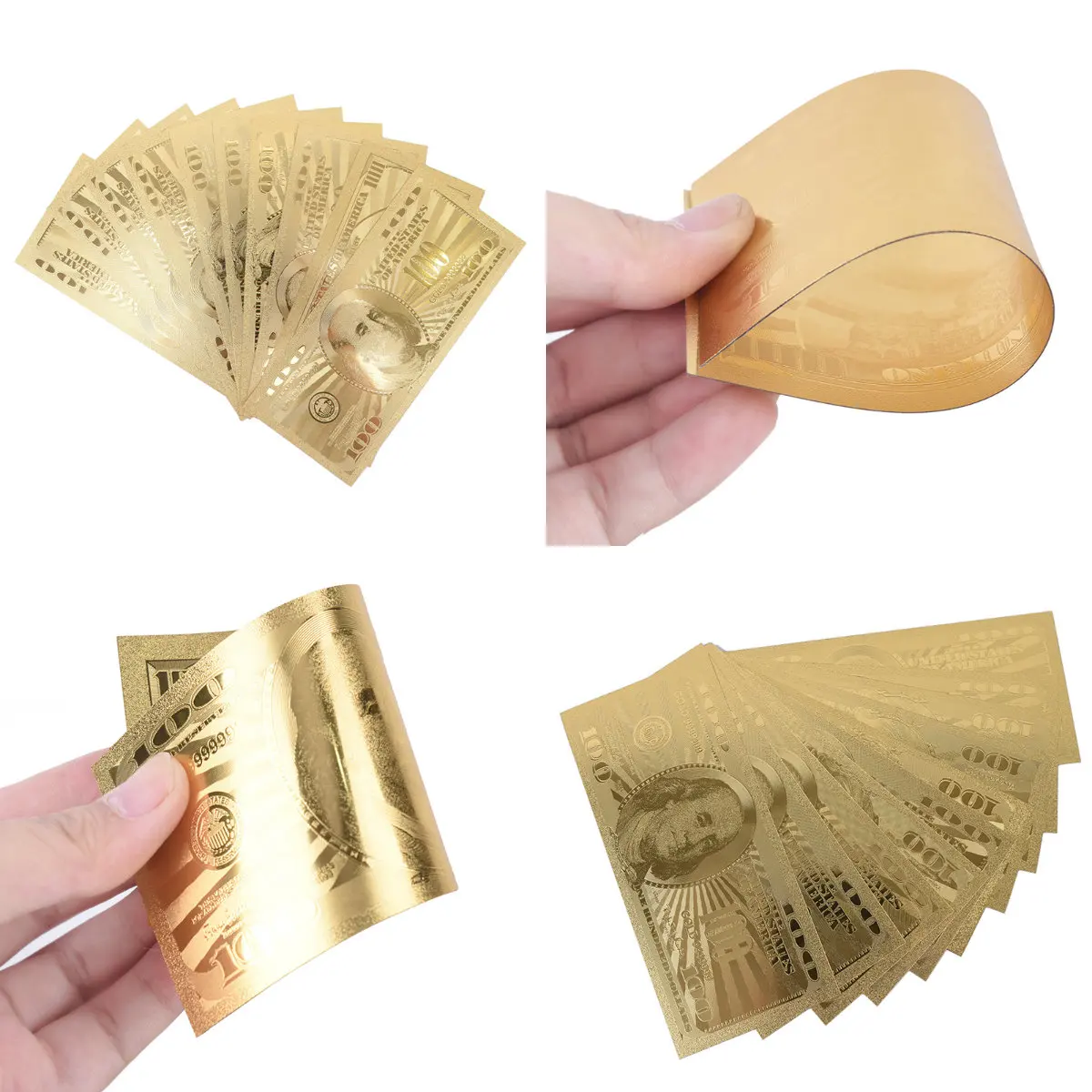 10 قطعة 100 دولار الولايات المتحدة الأمريكية الذهب عملة الأوراق النقدية ورقة المال عملة ميدالية 24k الولايات المتحدة الأمريكية
