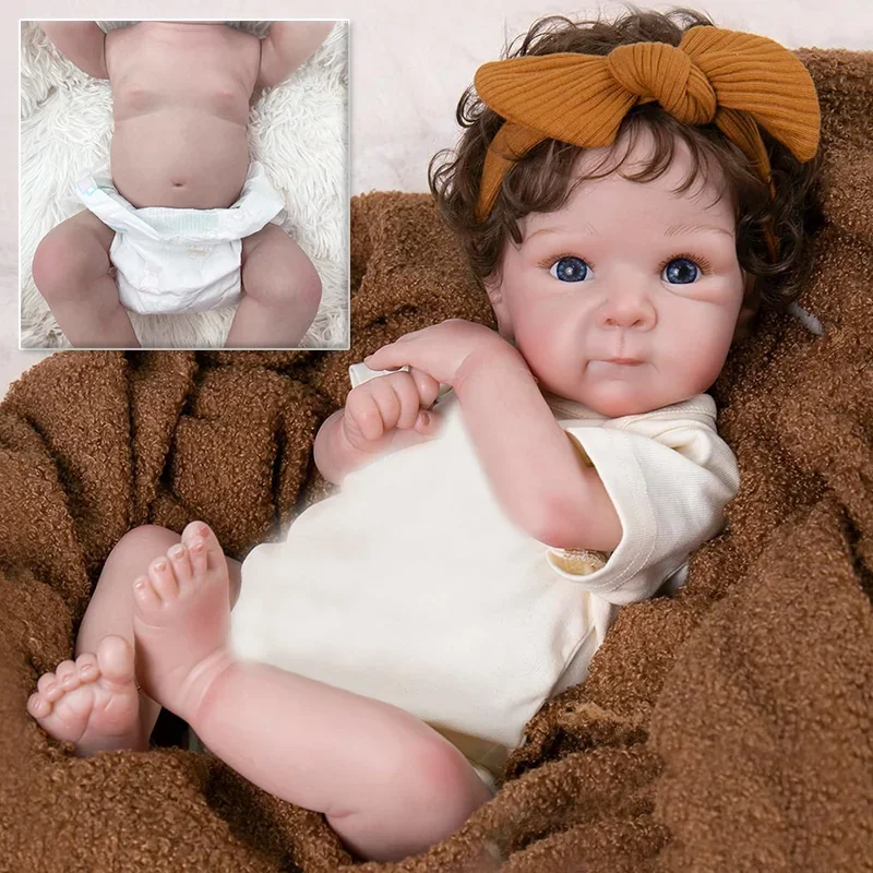 

48CM Silicone Reborn Doll Bettie Newborn Baby Size Lifelike Realistic Baby Dolls Multi-Layers Painting Skin with Visible Veins