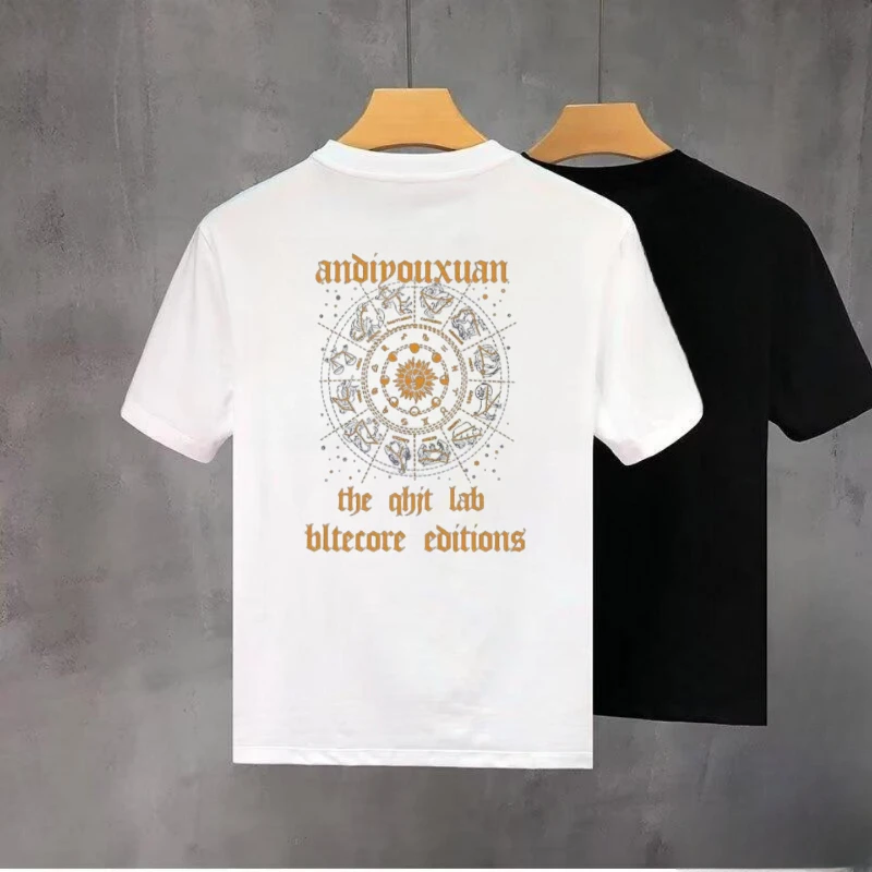 

2025 Summer versatile high-quality cotton printed T-shirts for both men and women loose and casual short-sleeved tops