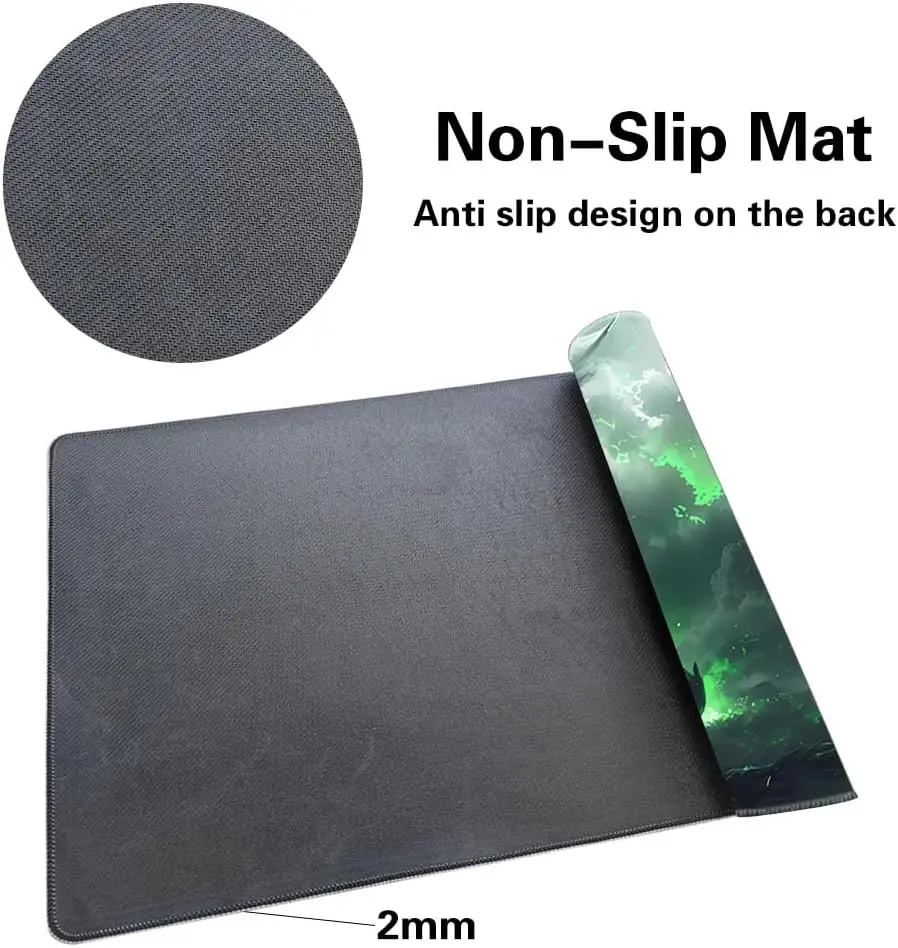 Board Game MTG Playmat Game Pad Size 60X35 CM Play Mats  Compatible for TCG CCG - Green Dragon