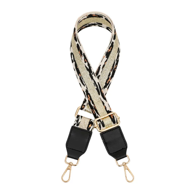 IGNICASE Leopard Print Solid Color Bag Strap Replaceable  Adjustment Extended Burden Reduction Satchel Strap Luggage Accessories