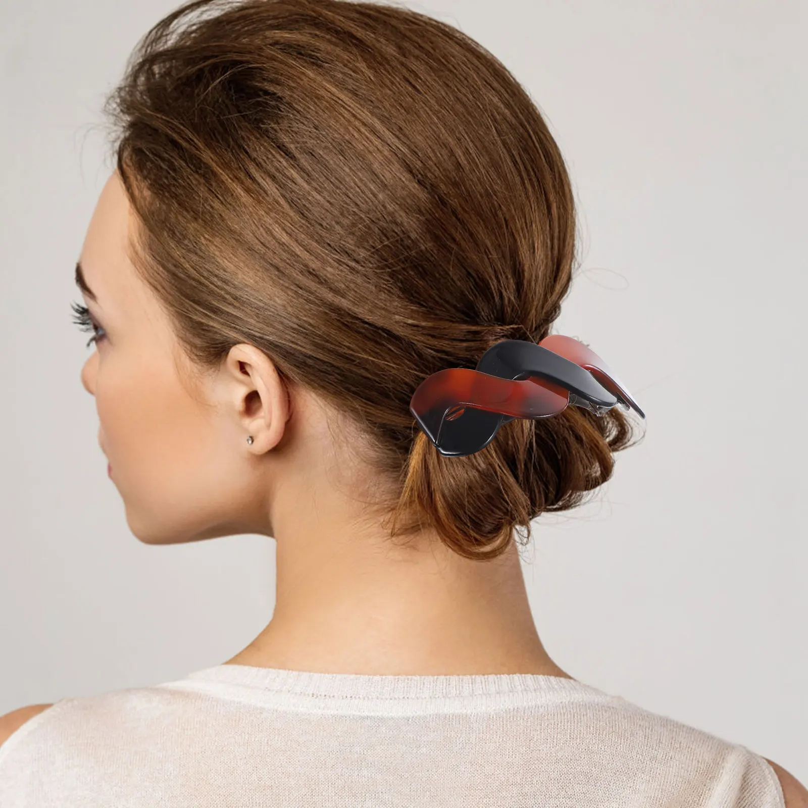 

2pcs Acrylic Alloy Hair Barrettes Lightweight Snap Clips for Women Face Washing Makeup Ponytail Holders Thick Fine Hair Styling