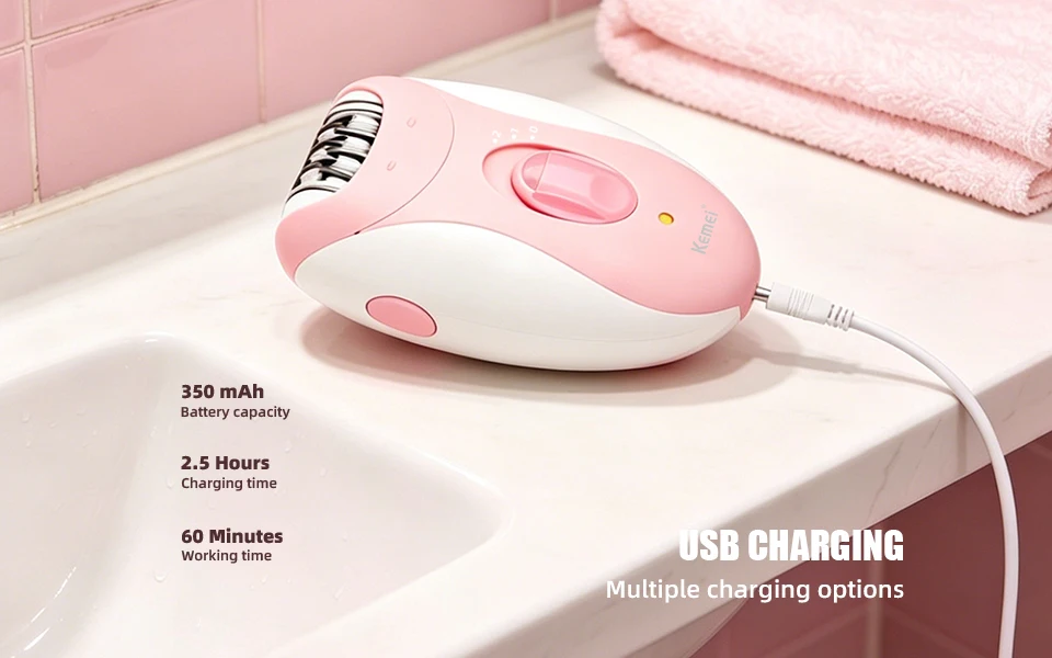 Women Epilator Electric Hair Removal Facial Hair Remover Underarms Rechargeable Body Lady Bikini Legs Arms Armpit