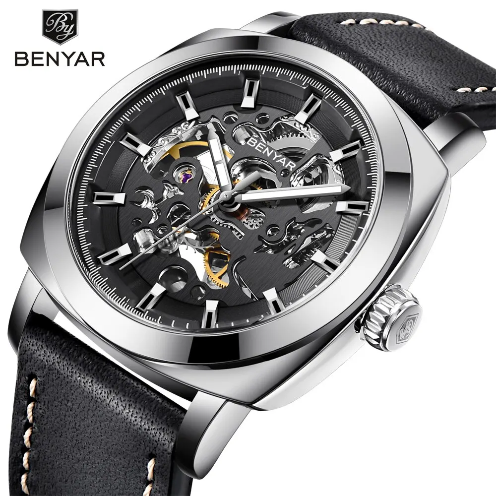 BENYAR Mens Watches Top Brand Luxury Automatic Mechanical Men Business Waterproof Sport Watch Reloj Hombre