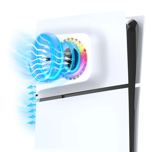 Imagen 1 del producto Ventilador de refrigeración de temperatura IPEGA para PS5 SLIM con enfriador de luces RGB + puerto USB PG-P5S019