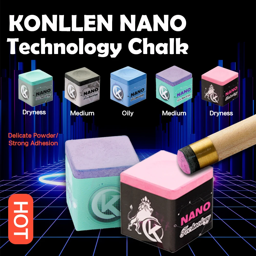 KONLLEN NANO Technology Gessetti da biliardo Medio/Grassa/Alta stecca da biliardo Gesso Snooker Carom Gesso Accessori da biliardo