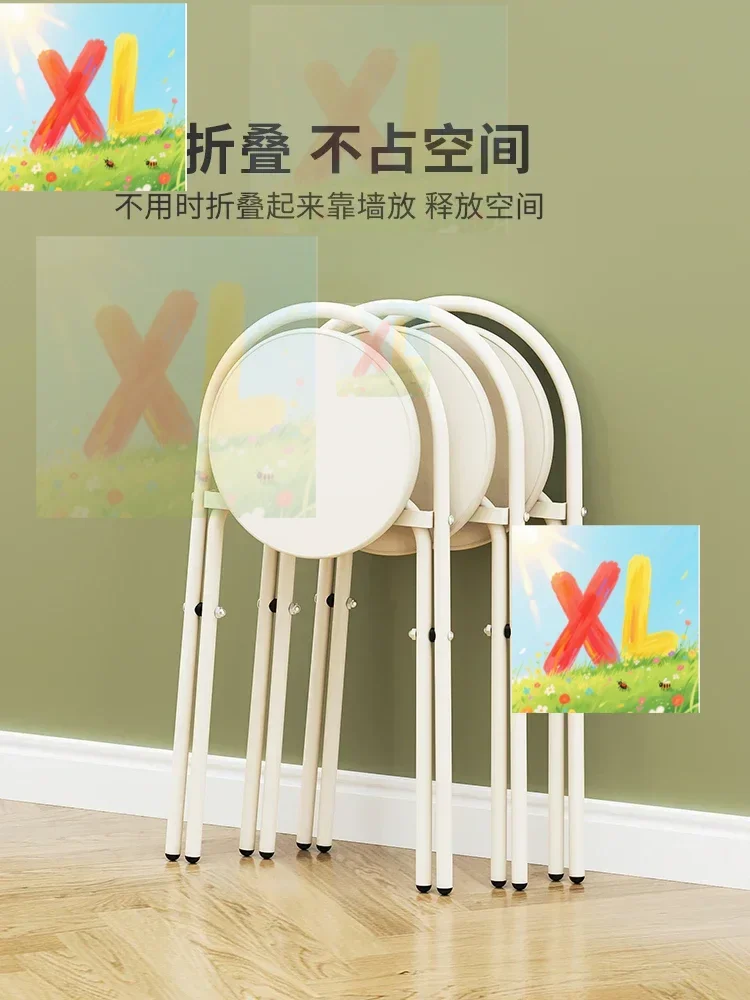 Folding chair backrest stool dining chair household folding stool