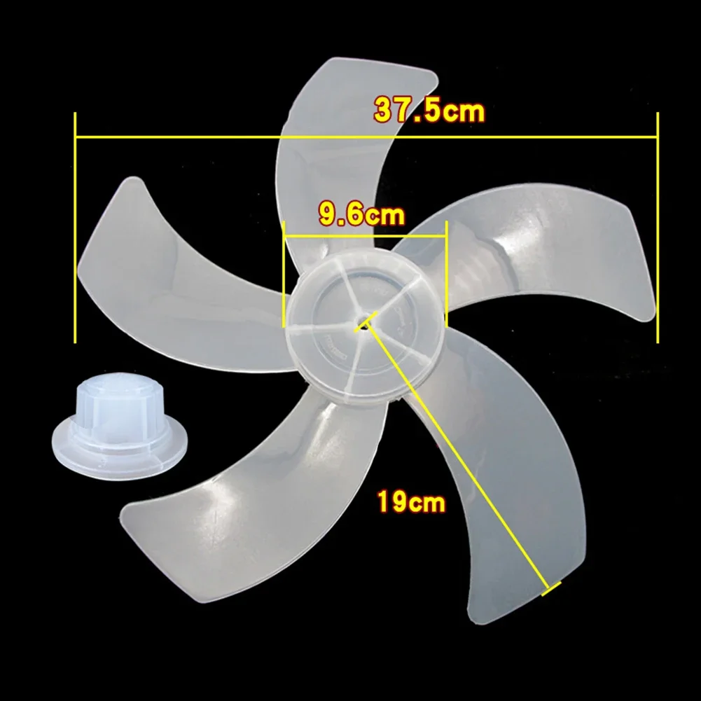 Large Wind Fan Blade For 16 Inch Household Plastic Fan Blade Five Leaves With 1pc Nut Cover For Pedestal Fan Table Fan Wall Fan