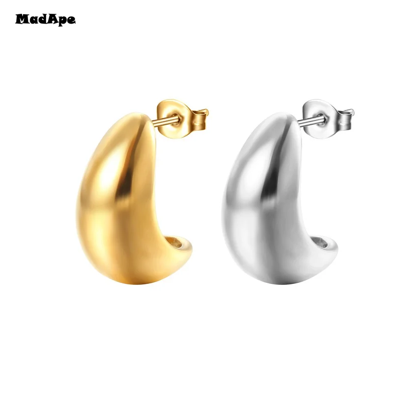 Large Water Drop Earrings for Women Girls Metal Stud Smooth Simple Design Trendy Chunky Jewelry Gifts Commute 2023 Hot