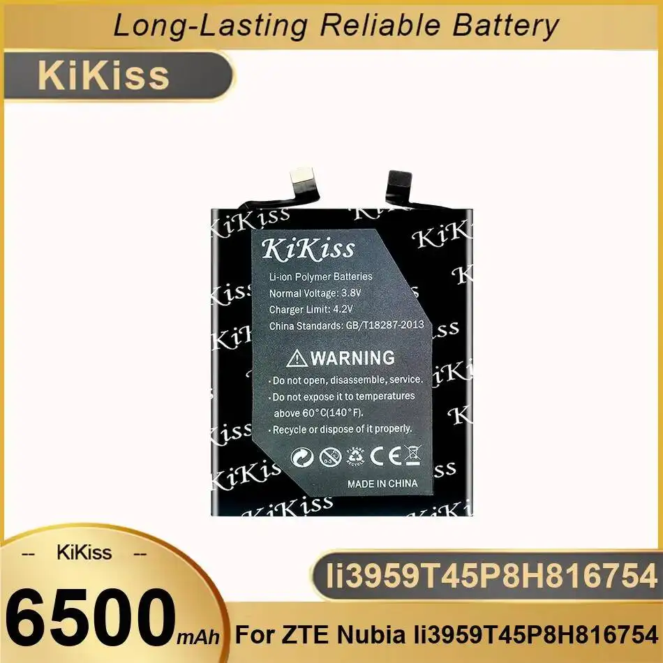 

Высокая совместимость для аккумулятора мобильного телефона Zte Nubia Li3959t45p8h816754 6500 мАч большой емкости