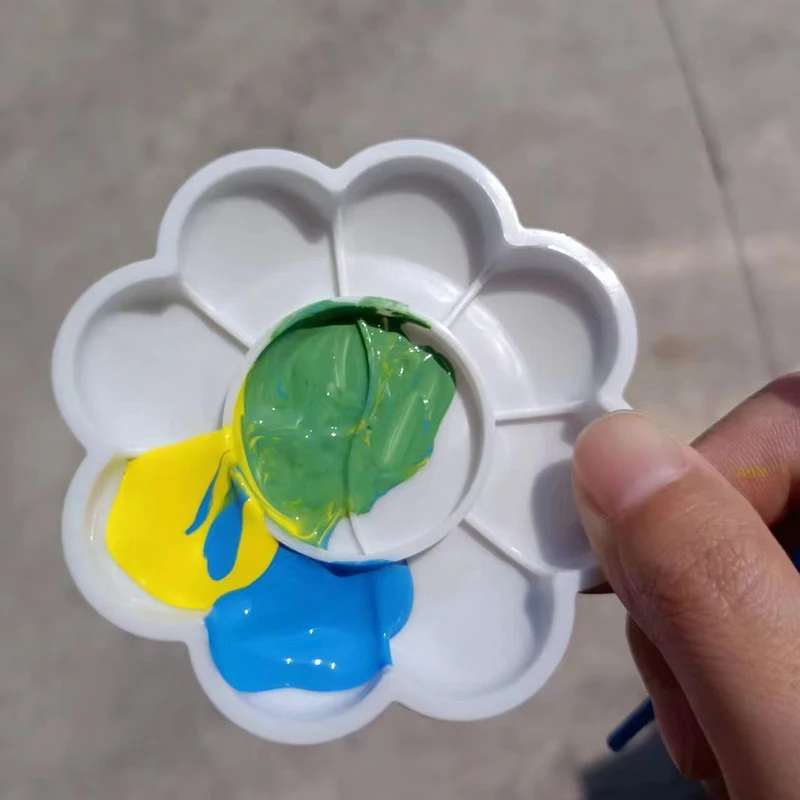 5–30-teiliges Mini-Paletten-Set aus blumenförmigem Kunststoff, ideal zum Mischen von Aquarell, Acryl und Gouache – Künstlerbedarf – Detail 2