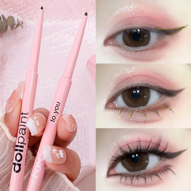 Long Lasting Glitter Eyeliner Lying Silkworm Pencil Waterproof Non-Smudge Black Brown Eyeliner Gel Pigment Eye Makeup Cosmetics