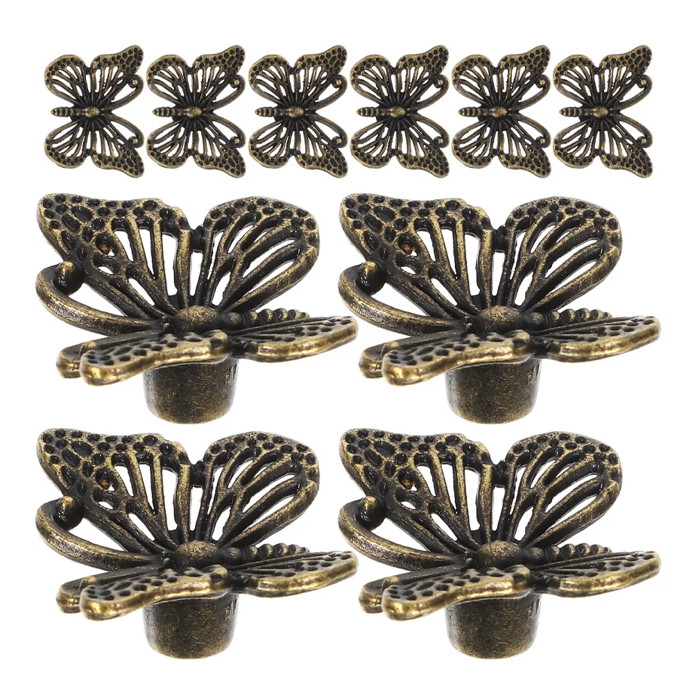 

12 pcs Vintage Brass Butterfly Cabinet Knobs Single Hole Pulls Handles Decorative Drawer Cupboard Closet Wardrobe
