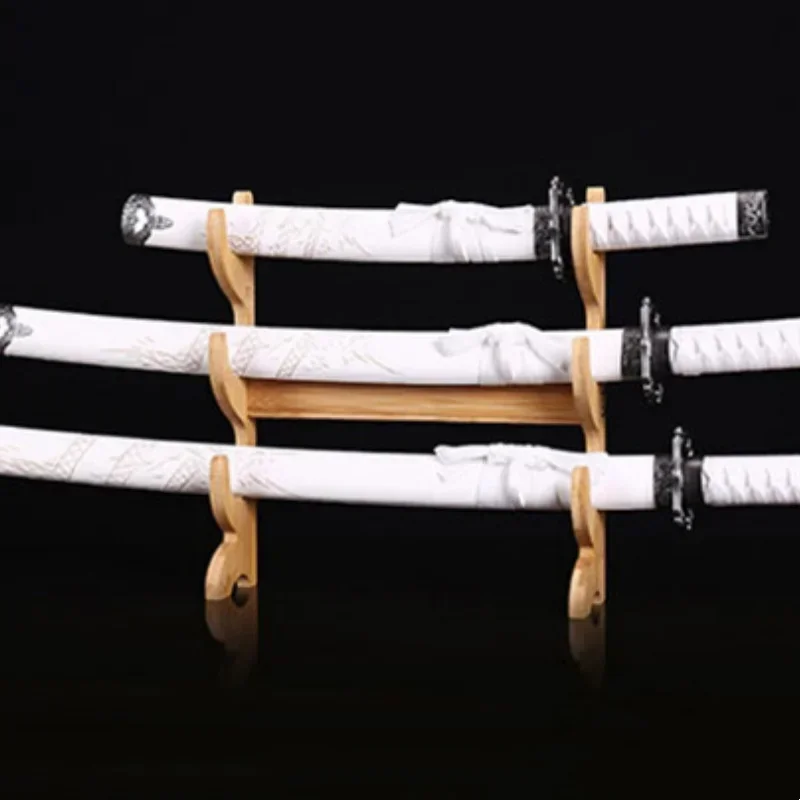 3-Layers Stand Katana Support Holder Storage Shelf Wooden Sword Rack Display Real Japanese Katana Samurai Sabre House Decoration