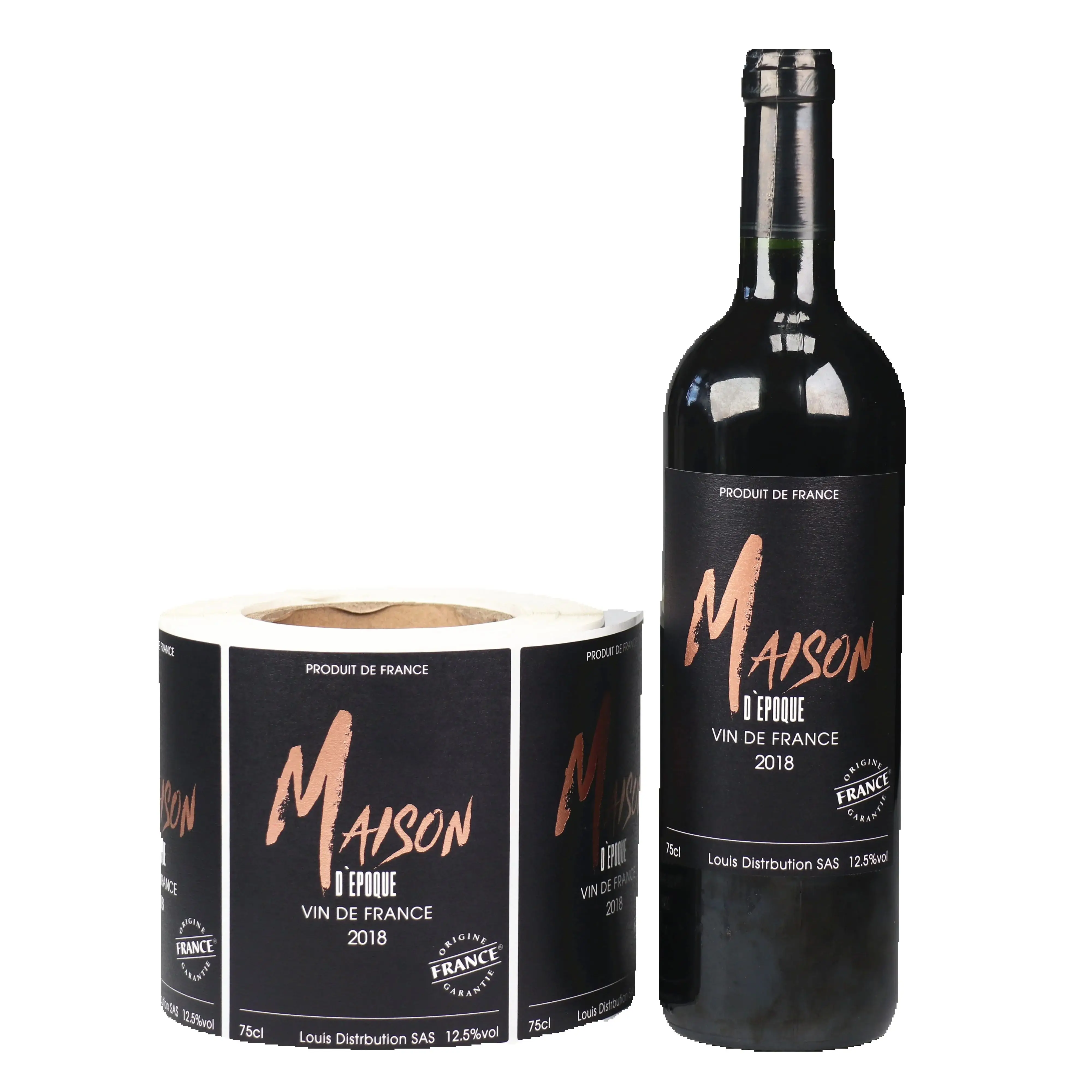 

Custom Eco-Friendly Wine Packaging Labels｜Adhesive Waterproof Paper｜Breathable UV Laminated Roll Printing