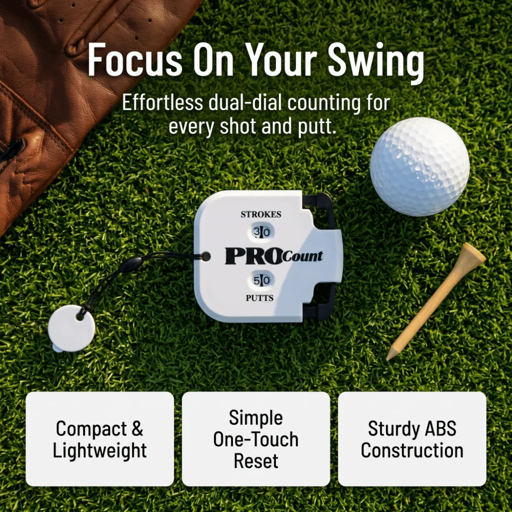 1/2pcs 2 Digit Display Golf Stroke Counter 1-99 Counting Dial Reset Putt Tally Counter Elastic Lanyard Press Count Button