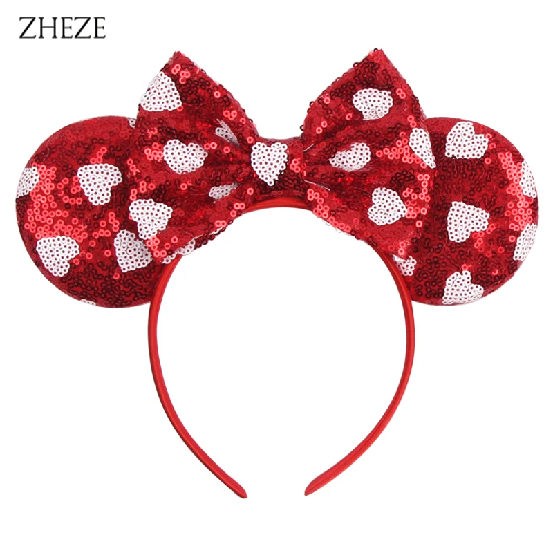 2024 Valentine\'s Day Mouse Ears Headband For Girls Women Sequins Love 5\