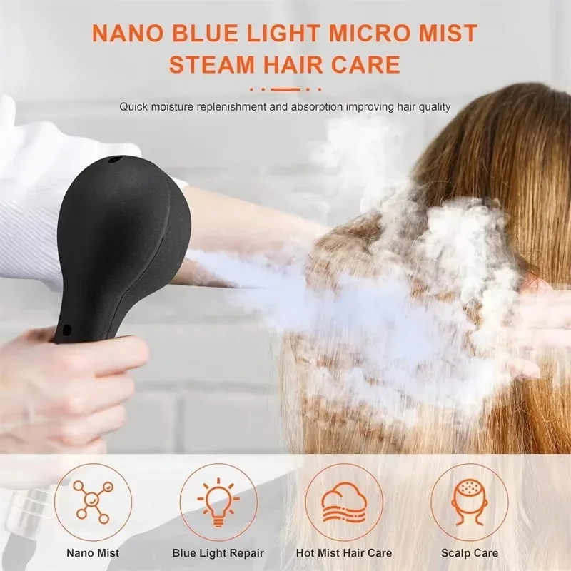 

1300w Multifunctional Nano Steam Gun Blue Light Nano Hair Steamer Hair Salon Steamer Spray Gun Deep Conditioning Styling Tool