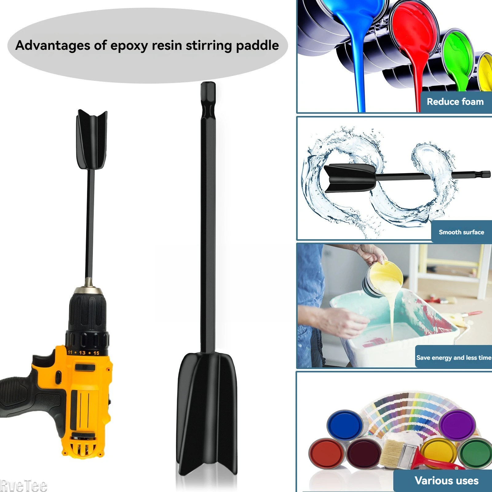 

For Resin, Latex and Oil Paint 2 PCS Heavy - Duty Paint Stirring Rods - Epoxy Mixing Sticks with Drill Chuck