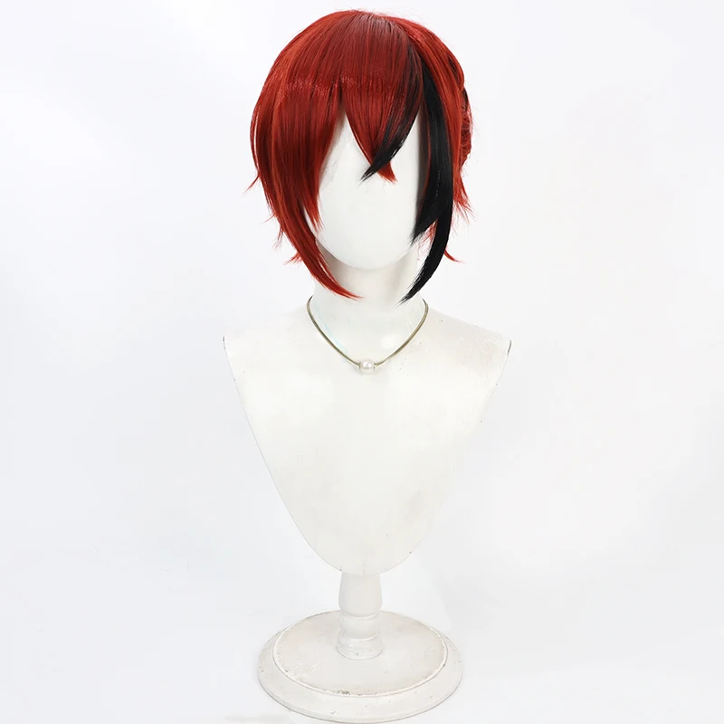 Game Anime Riddle Rosehearts Cosplay Wig Twisted Wonderland Teased Roots Black Streaks Heat-Resistant Fiber Synthetic Hair