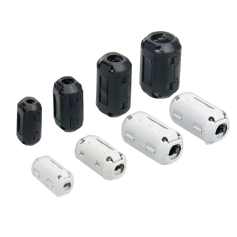 10Pcs Snap Magnetic Ring Ferrite Filter For Cable Shield Removable Inner Diameter 3.5/5/7/9/11/13/15MM Degaussing Filter