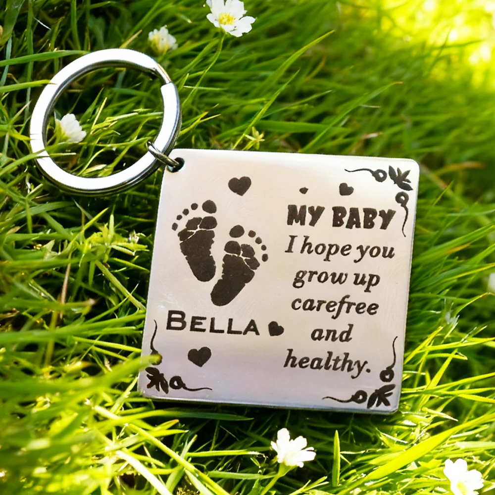 

Брелок с именем на заказ, 4*4 см, квадратный кулон, брелок, персонализированные украшения для пары, семейный подарок на день рождения