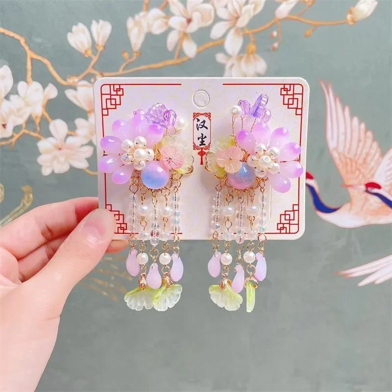 Children\'s Accessories Hanfu Headwear Chinese Romantic Su Step Shake Hair Accessories Antique Hair Clip New Accessories To Clip