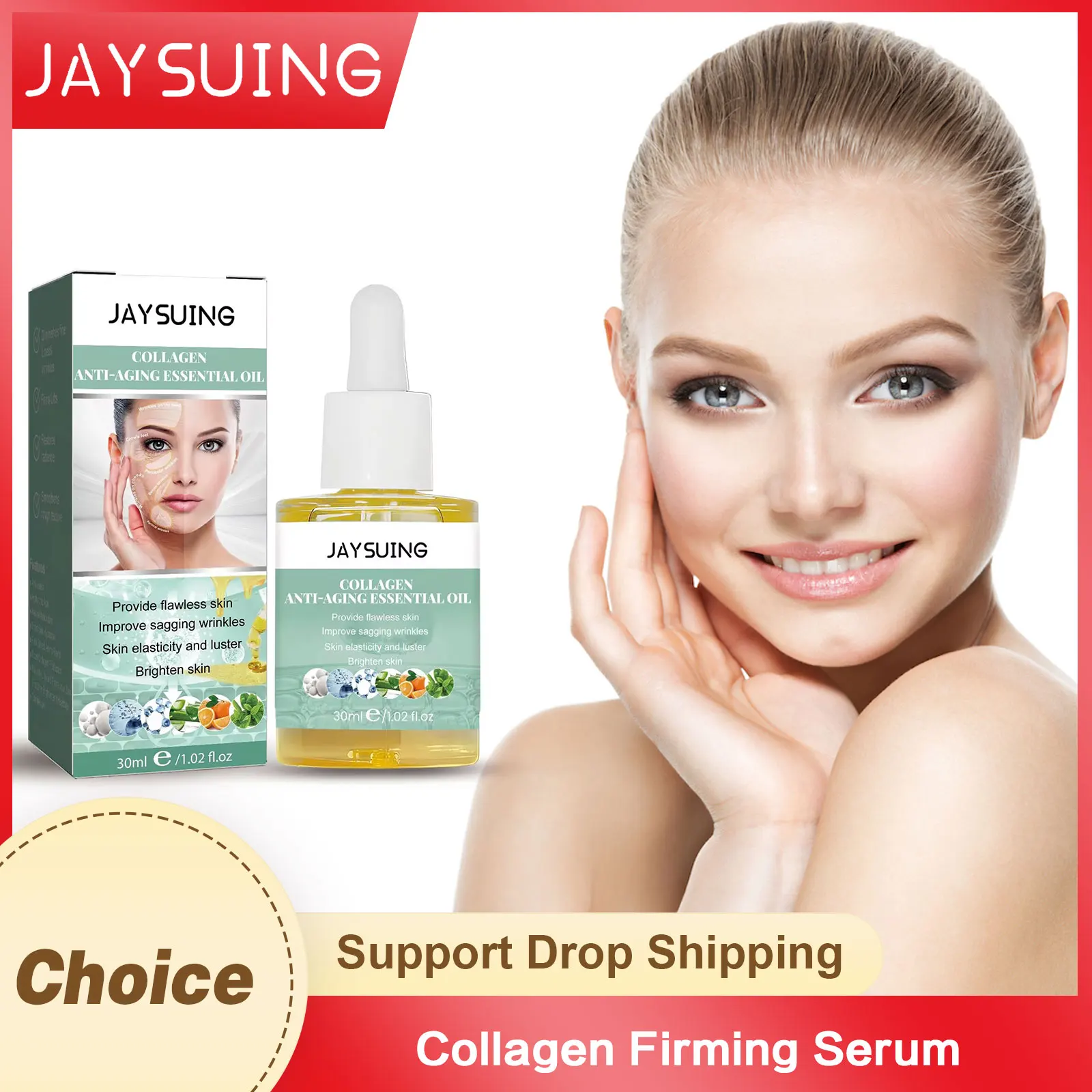 Jaysuing Collagen Removal Wri-nkle Serum Whi-tening Moisturizing Fade Fine Lines Lifting Firming Anti Dark Sp-ot Facial Essence