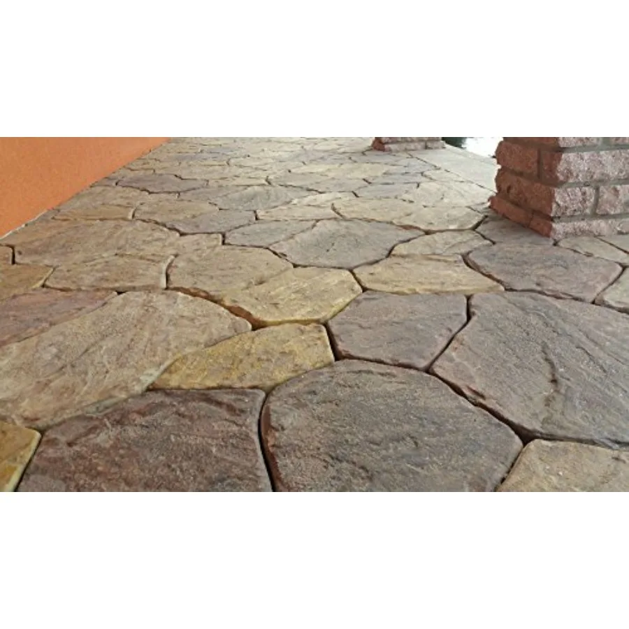 Concrete molds DIY Sold 6 pcs Plastic Moulds Flagstone Casting Concrete Paving Garden Paths Stone Patio Pavers for Garden Walkw